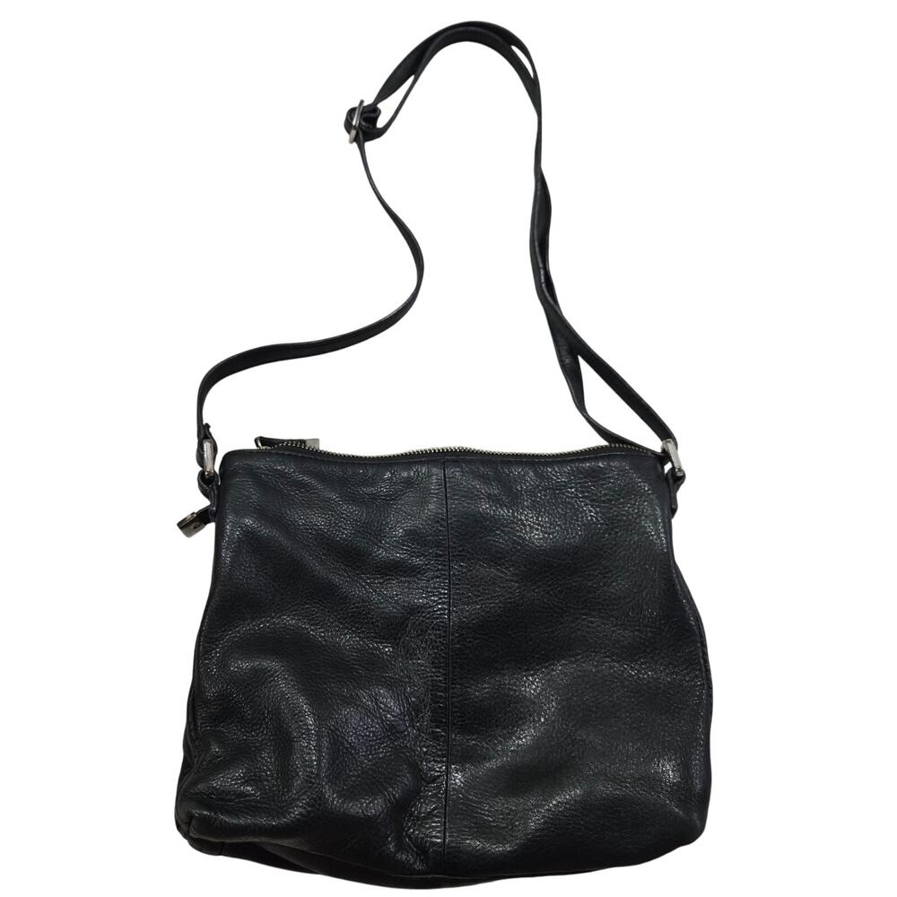 Vintage Margot Genuine Leather‎ Black Shoulder Bag Purse Classic Closet Staple